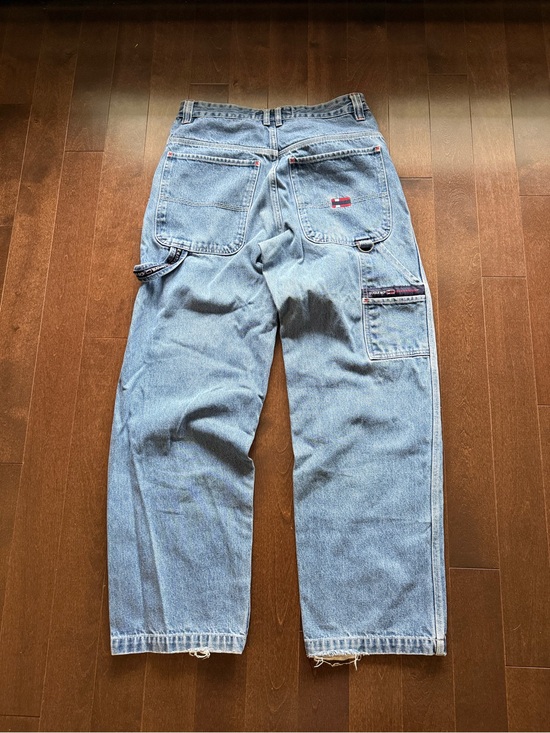 Bugle Boy Other - Vintage Bugle Boy Flag Baggy 90’s Embroidered Carpenter Cargo Denim Jeans